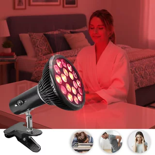 Lampa rozgrzewająca na podczerwień inSPORTline Zelara ∙ 18 diod LED ∙ moc 24 W ∙ obrotowy uchwyt 360° - Czarny