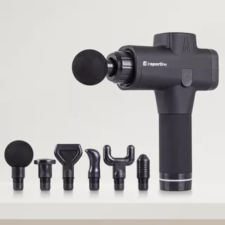 Wielofunkcyjny pistolet masujący inSPORTline Rondys ∙ 6 końcówek ∙ 20 poziomów ∙ 15 kg nacisku ∙ amplituda 12 mm