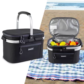 Kosz piknikowy inSPORTline Oseava ∙ pojemność 20 l ∙ termoizolacja ∙ nośność 10 kg ∙ waga 0,65 kg ∙ składany uchwyt ∙ utrzymuje temp. do 6 h