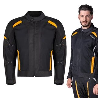 Męska letnia kurtka motocyklowa W-TEC Tosheck - Czarno-żółty