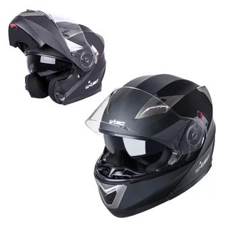 Kask motocyklowy z blendą Flip-Up W-TEC Pezzon - matowy czarno-brązowy