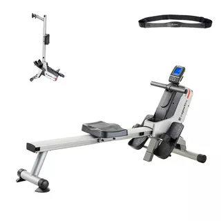 Wioślarz domowy magnetyczny inSPORTline Yukona Lite ∙ 16 poziomów obciążenia ∙ 21 programów ∙ HRC + pas ∙ składany ∙ nośność 110 kg - Srebrny