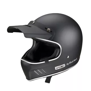 Kask motocyklowy otwarty W-TEC Black Heart Retron ∙ Vintage ∙ 1100 g ∙ ECE 22-05 - Prosty czarny