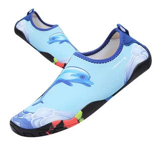 Dziecięce buty kąpielowe inSPORTline Sunio ∙ lekkie i oddychające ∙ szybkoschnące ∙ wyjmowana wkładka ∙ gumowa podeszwa antypoślizgowa - Niebieski