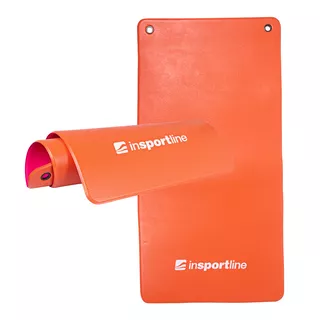 Mata do ćwiczeń inSPORTline Aero Advance 120×60 cm ∙ pianka z pamięcią ∙ 9 mm ∙ antypoślizgowa ∙ otwory ∙ imitacja skóry - Pomarańczowo-różowy