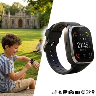 Smartwatch dla dzieci z GPS i funkcją wideo-rozmów inSPORTline Amiaro 4G LTE IP67 - Czarny