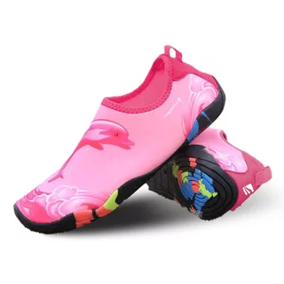 Dziecięce buty kąpielowe inSPORTline Sunio ∙ lekkie i oddychające ∙ szybkoschnące ∙ wyjmowana wkładka ∙ gumowa podeszwa antypoślizgowa - Różowy