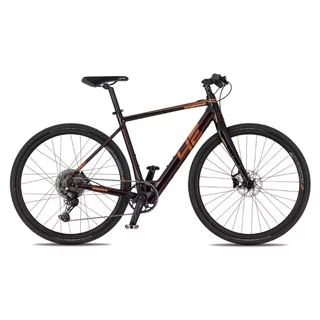 Rower elektryczny gravelowy 4EVER ENGRAVE FLAT 28" ∙ silnik Bafang 250W ∙ napęd Shimano Alivio ∙ aluminiowa rama ∙ zasięg 80 km - aksamitny/metaliczny brąz