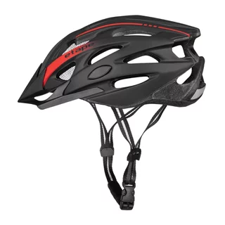 Kask rowerowy Etape Twister ∙ 25 otworów wentylacyjnych ∙ siatka na owady ∙ odpinany daszek ∙ elementy odblaskowe - czarna/czerwona matowa