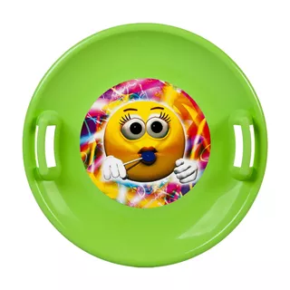 Ślizg na śnieg inSPORTline STT Jabłuszko ∙ dla dzieci ∙ nośność 50 kg ∙ utwardzony plastik - zielona dziewczyna emoji