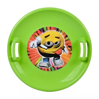 Ślizg na śnieg inSPORTline STT Jabłuszko ∙ dla dzieci ∙ nośność 50 kg ∙ utwardzony plastik - zielony chłopiec emoji