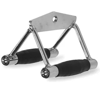 Uchwyt oburęczny prosty wioślarski inSPORTline ∙ gumowany ∙ 2 ergonomiczne uchwyty ∙ antypoślizgowe ∙ stal/guma ∙ waga 1,9 kg