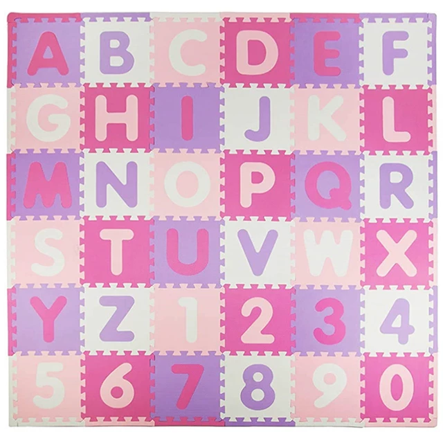 Mata edukacyjna puzzle inSPORTline Alfabino ∙ motywy liter i cyfr ∙ 36 puzzli ∙ miękka pianka EVA ∙ bezpieczna dla dzieci ∙ rozwój motoryki