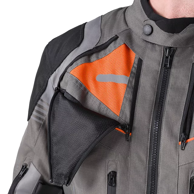 Turystyczna kurtka motocyklowa W-TEC Smackton - czarno-szaro-pomarańczowy