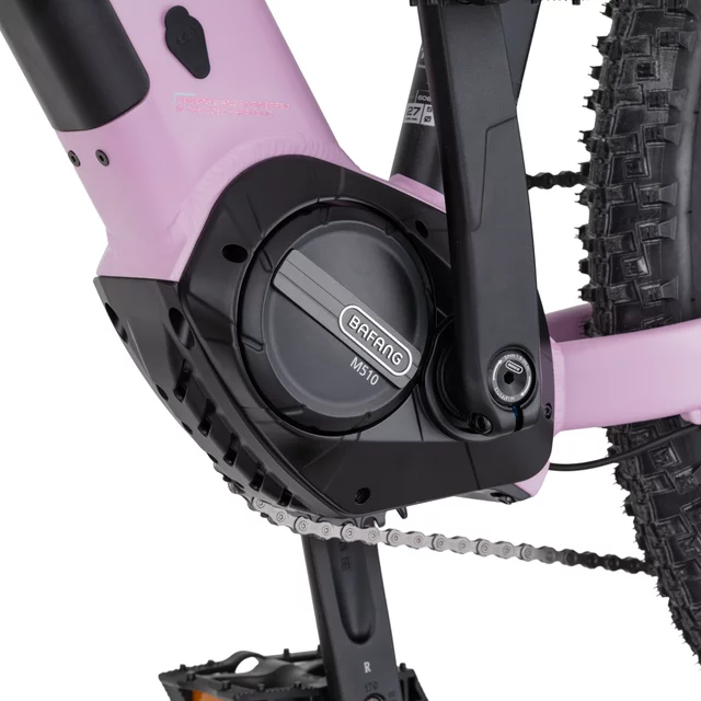 Damski górski rower elektryczny inSPORTline ISL Asuki EVO 835 Wh 27,5" - model 2026 ∙ nośność 140 kg ∙ silnik bafang 95 nm ∙ sztyca teleskopowa - Zadymiony róż