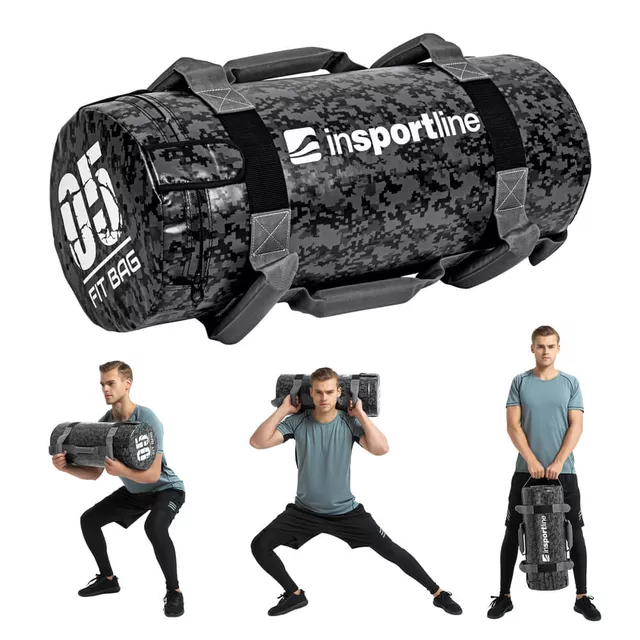 Worek treningowy / torba do ćwiczeń z uchwytami inSPORTline FitBag Camu 5 kg ∙ 7 uchwytów ∙ trening funkcjonalny ∙ cross-training