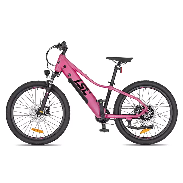 Młodzieżowy rower elektryczny inSPORTline ISL Savager 24" ∙ bateria 360 Wh ∙ zasięg do 70 km ∙ silnik bafang ∙ hamulce hydrauliczne - Różowy rumieniec