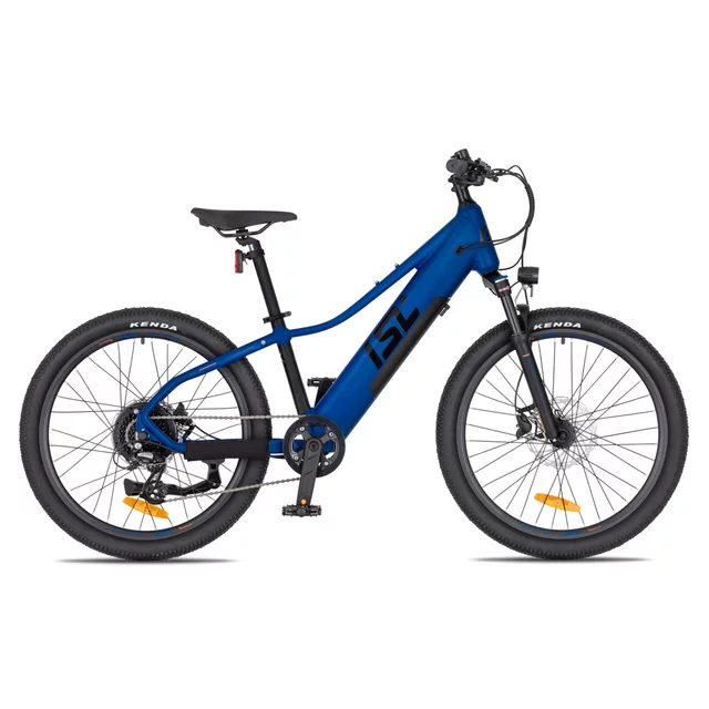 Młodzieżowy rower elektryczny inSPORTline ISL Savager 24" ∙ bateria 360 Wh ∙ zasięg do 70 km ∙ silnik bafang ∙ hamulce hydrauliczne - Różowy rumieniec - Niebieski wyścigowy