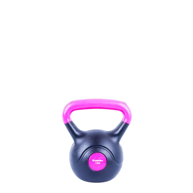 Hantle kettlebell inSPORTline Vin-Bell Dark 1-20 kg ∙ powłoka winylowa ∙ gumowe podkładki ∙ stabilna podstawa