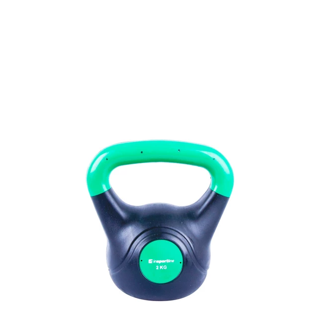 Hantle kettlebell inSPORTline Vin-Bell Dark 1-20 kg ∙ powłoka winylowa ∙ gumowe podkładki ∙ stabilna podstawa