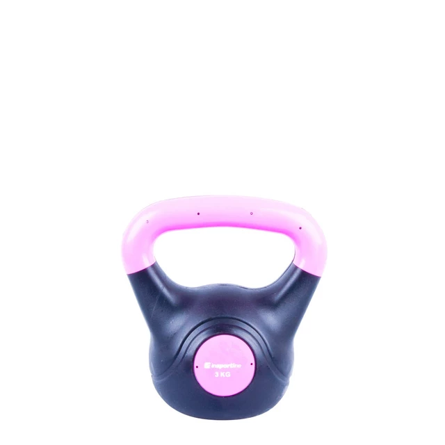 Hantle kettlebell inSPORTline Vin-Bell Dark 1-20 kg ∙ powłoka winylowa ∙ gumowe podkładki ∙ stabilna podstawa