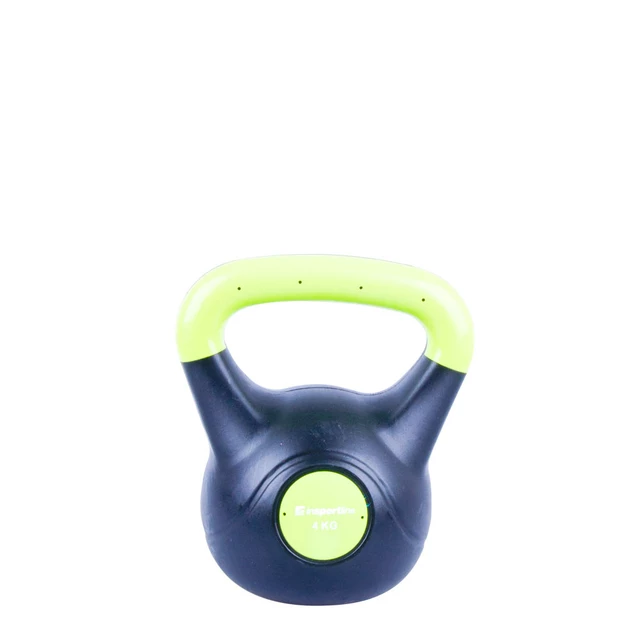Hantle kettlebell inSPORTline Vin-Bell Dark 1-20 kg ∙ powłoka winylowa ∙ gumowe podkładki ∙ stabilna podstawa