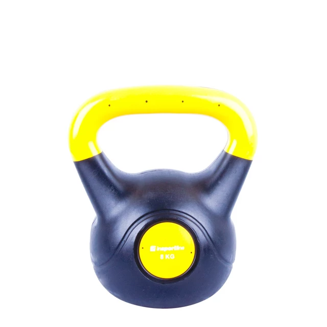 Hantle kettlebell inSPORTline Vin-Bell Dark 1-20 kg ∙ powłoka winylowa ∙ gumowe podkładki ∙ stabilna podstawa