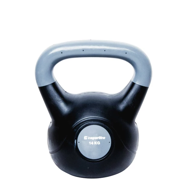 Hantle kettlebell inSPORTline Vin-Bell Dark 1-20 kg ∙ powłoka winylowa ∙ gumowe podkładki ∙ stabilna podstawa