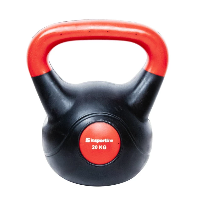 Hantle kettlebell inSPORTline Vin-Bell Dark 1-20 kg ∙ powłoka winylowa ∙ gumowe podkładki ∙ stabilna podstawa