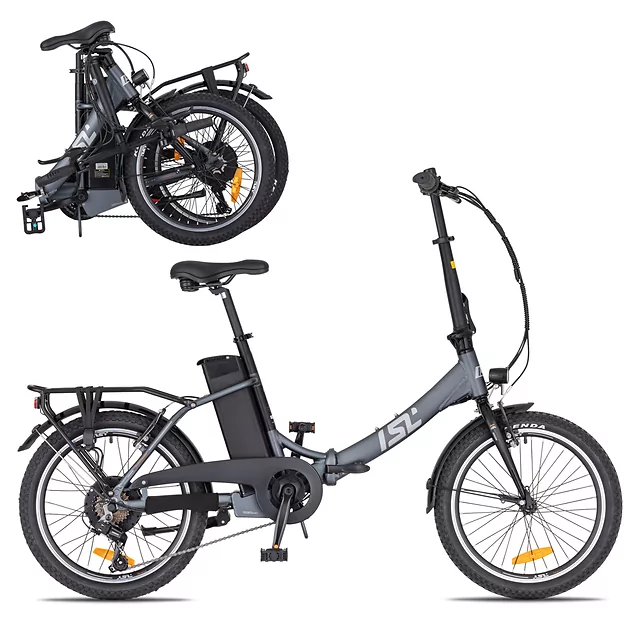 Składany rower elektryczny inSPORTline ISL Felior 468 Wh 20" - model 2026 ∙ składak ∙ bateria 468 Wh ∙ zasięg do 100 km ∙ nośność 125 kg - Titanium Grey (szary) - Titanium Grey (szary)