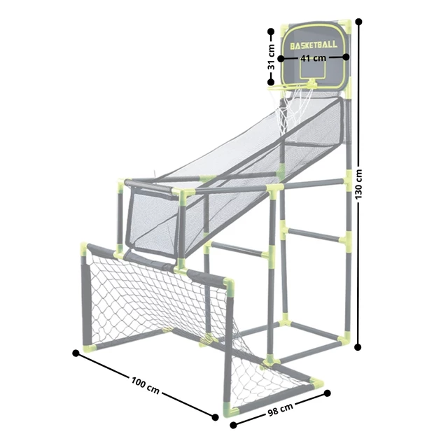 Dziecięcy zestaw gier 3w1 inSPORTline SCS510 ∙ koszykówka / piłka nożna / unihokej ∙ wiek 6+ ∙ waga 10,5 kg ∙ pompka w zestawie