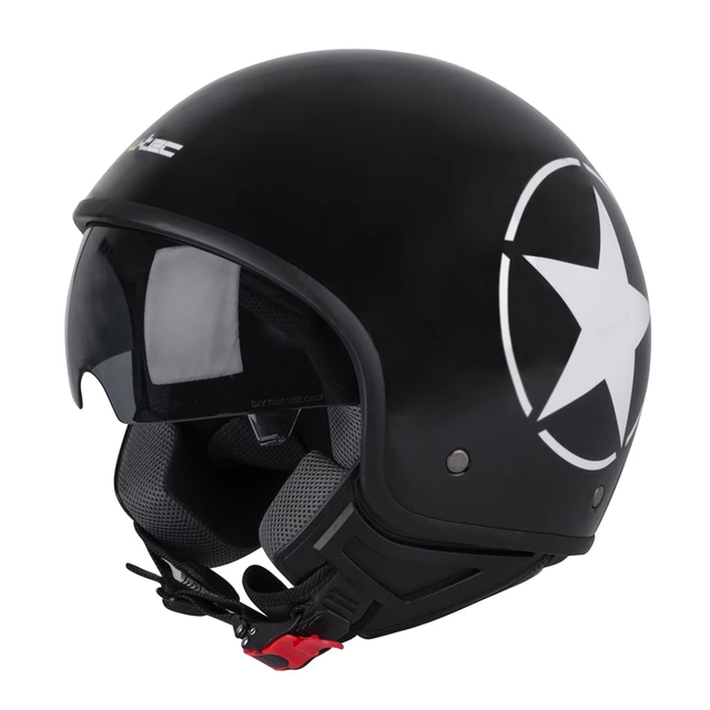 Kask motocyklowy otwarty na skuter W-TEC FS-710S Revolt Black - Czarny z gwiazdą - Czarny z gwiazdą