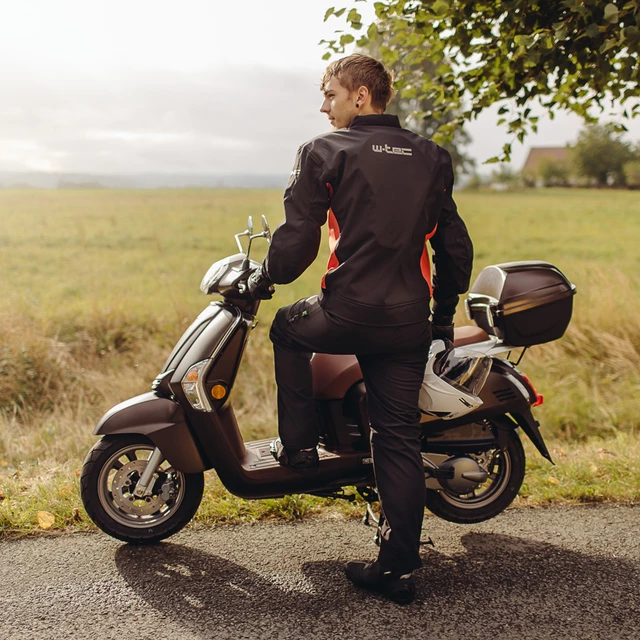 Męska kurtka motocyklowa soft-shell W-TEC Langon - Czarno-niebieski