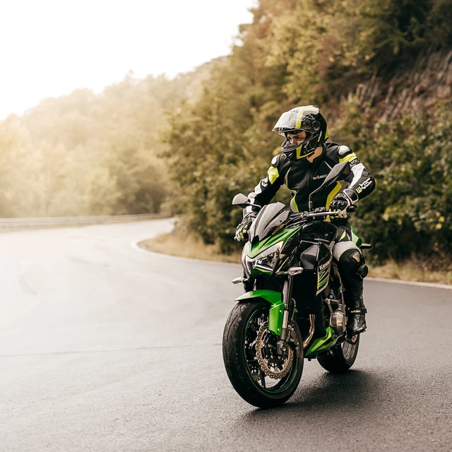 Męska skórzana kurtka motocyklowa W-TEC Velocity - Czarny-fluo