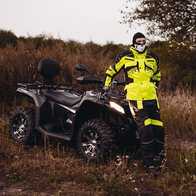 Męskie spodnie motocyklowe W-TEC Rusnac - Czarno-zielony