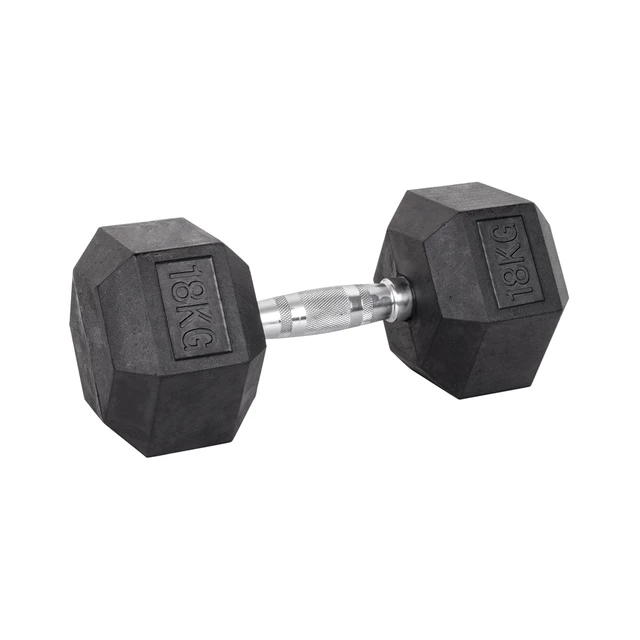 Hantle sześciokątne inSPORTline Hexsteel 2-40 kg ∙ antypoślizgowe uchwyty ∙ gumowana powłoka