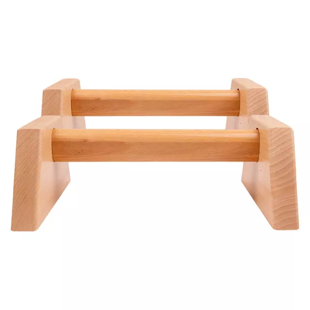 Drewniane uchwyty do pompek inSPORTline Gripolix 30 cm ∙ nośność 120 kg ∙ antypoślizgowe gumowe podkładki ∙ drewno bukowe