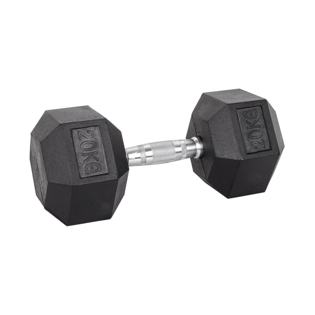 Hantle sześciokątne inSPORTline Hexsteel 2-40 kg ∙ antypoślizgowe uchwyty ∙ gumowana powłoka