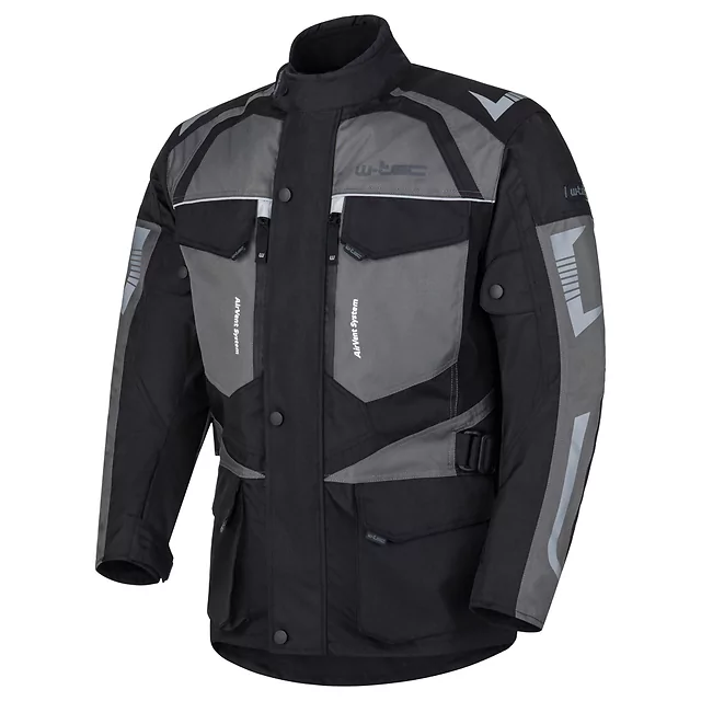 Męska kurtka motocyklowa W-TEC Burdys Evo - Czarno-szaro-czerwony