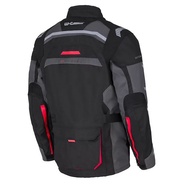 Męska kurtka motocyklowa W-TEC Burdys Evo - Czarno-szaro-czerwony