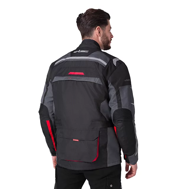 Męska kurtka motocyklowa W-TEC Burdys Evo - Czarno-szaro-czerwony