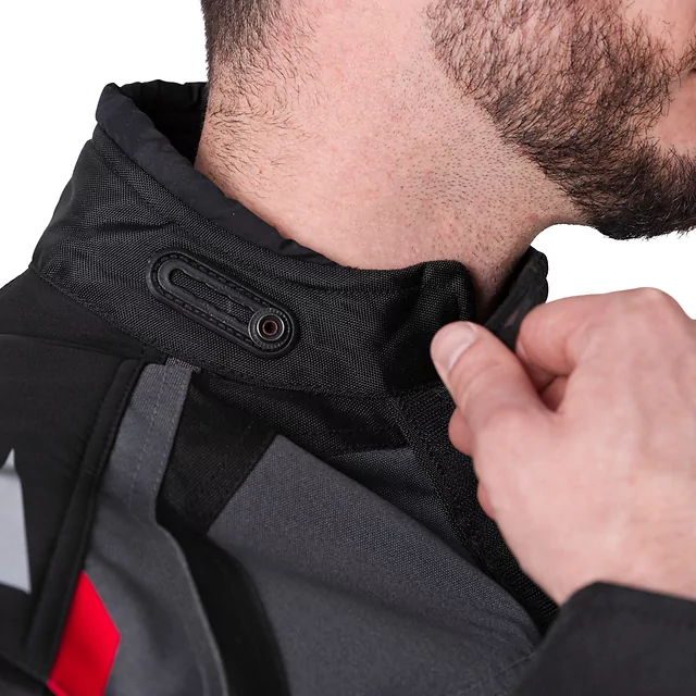Męska kurtka motocyklowa W-TEC Burdys Evo - Czarno-szaro-czerwony