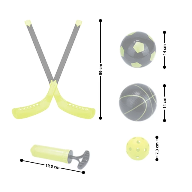 Dziecięcy zestaw gier 3w1 inSPORTline SCS510 ∙ koszykówka / piłka nożna / unihokej ∙ wiek 6+ ∙ waga 10,5 kg ∙ pompka w zestawie