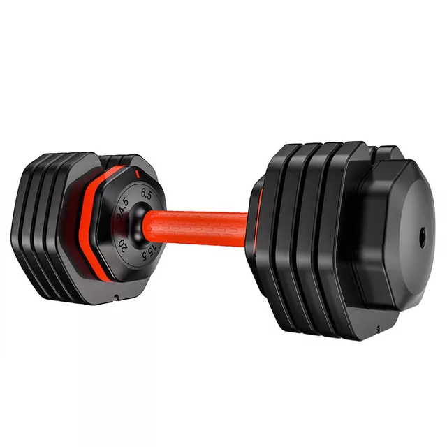 Hantla regulowana inSPORTline DuraBell® ∙ 6,5-24,5 kg ∙ antypoślizgowy uchwyt ∙ stojak w zestawie ∙ szybka regulacja