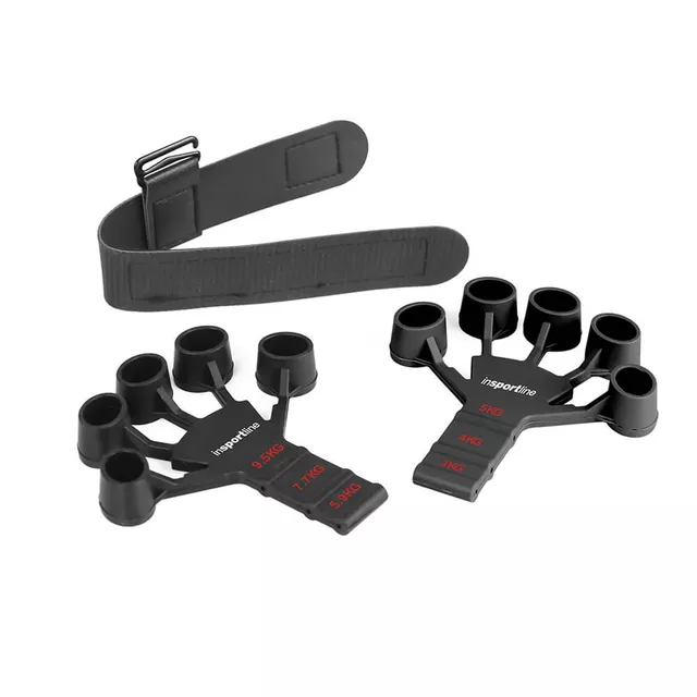 Wzmacniacz palców i nadgarstków inSPORTline GripFit ∙ 6 poziomów oporu ∙ komplet 2 szt.