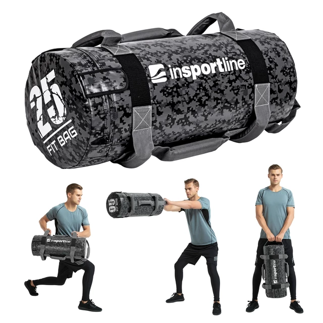 Worek treningowy / torba do ćwiczeń z uchwytami inSPORTline FitBag Camu 25 kg ∙ 7 uchwytów ∙ trening funkcjonalny ∙ cross-training