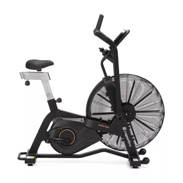 Profesjonalny rower treningowy powietrzny inSPORTline Airbike® Max ∙ nośność 160 kg ∙ regulowane siodełko ∙ 7 programów ∙ wyświetlacz LCD ∙ uchwyt na tablet - Czarny
