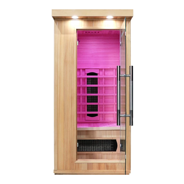 Sauna na podczerwień inSPORTline Mettsa 100 ∙ 4 promienniki ceramiczne ∙ chromoterapia 7 kolorów ∙ Bluetooth ∙ jonizator