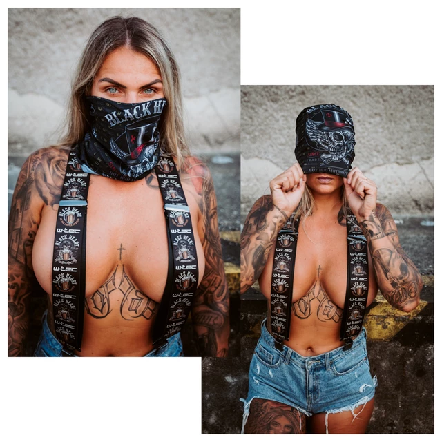 Wielofunkcyjna chusta na motor szalik ocieplacz na szyję W-TEC Black Heart Scarfest