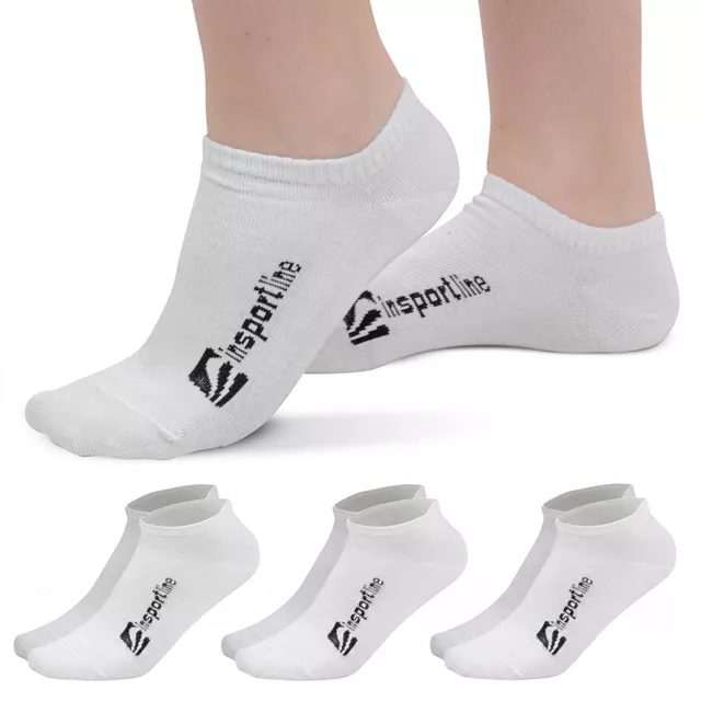 Skarpetki bambusowe do kostki stopki inSPORTline Silvatic Ankle AG+ antybakteryjne - 3 pary - Biały
